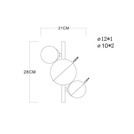 Globo - Lámpara de techo LED RIHA 3xG9/3,5W/230V latón