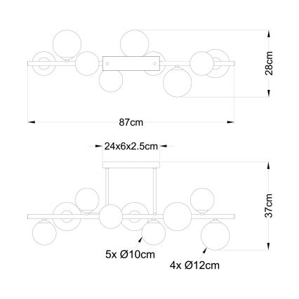 Globo - Lámpara colgante LED 9xG9/3W/230V cromo mate