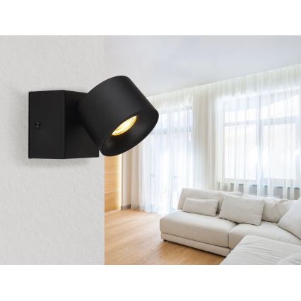 Globo - Foco LED de pared LED/6W/230V negro