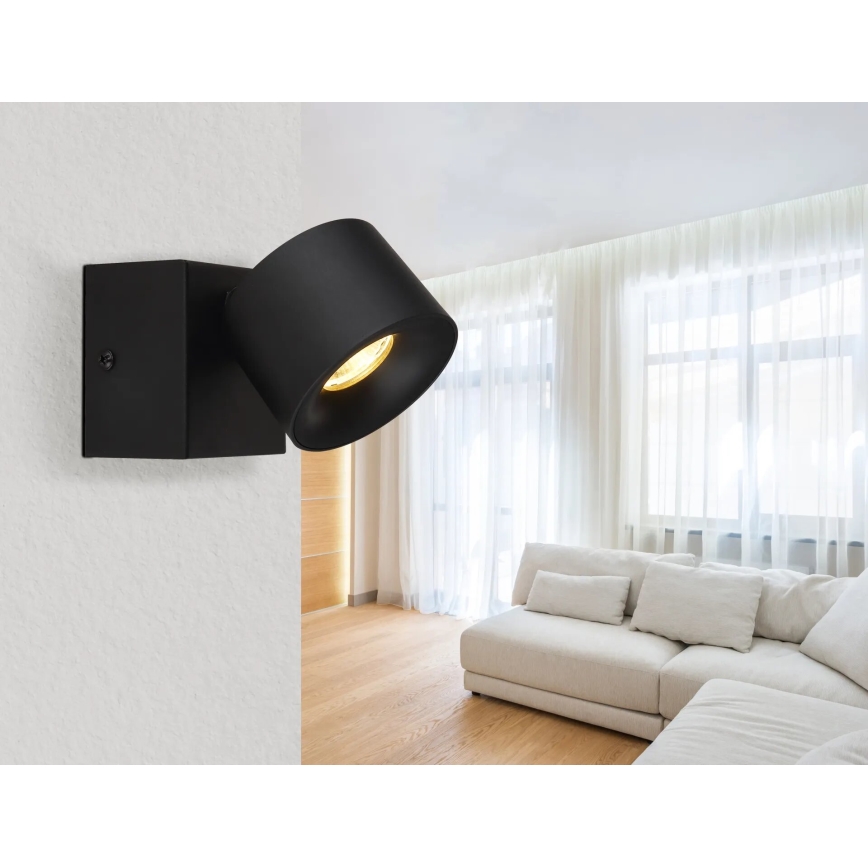 Globo - Foco LED de pared LED/6W/230V negro