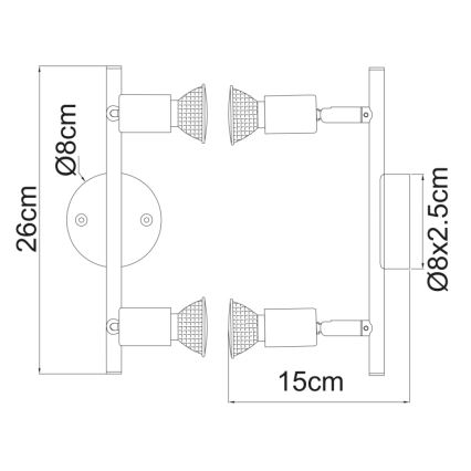 GLOBO 57381-2L - Foco LED OLANA 2xGU10/3W/230V