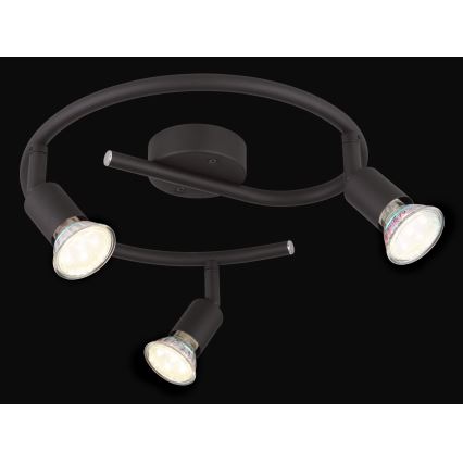 Globo - Foco LED 3xGU10/3W/230V negro
