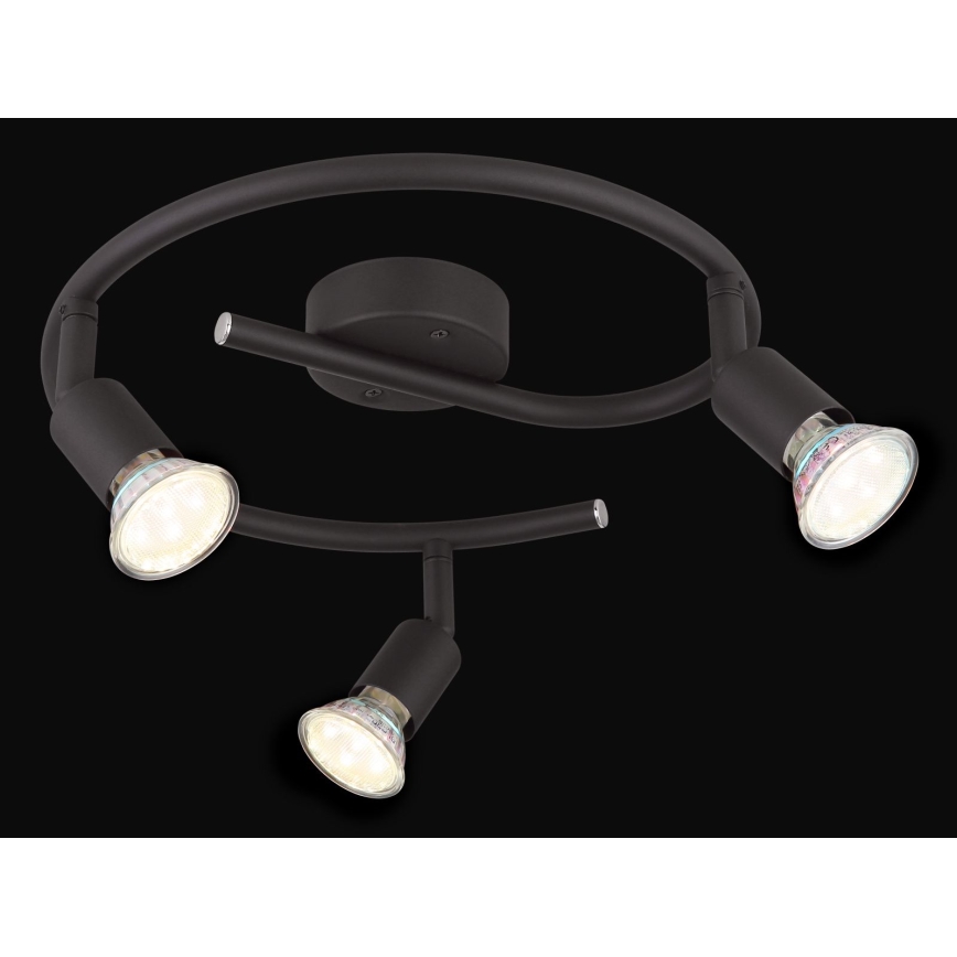 Globo - Foco LED 3xGU10/3W/230V negro