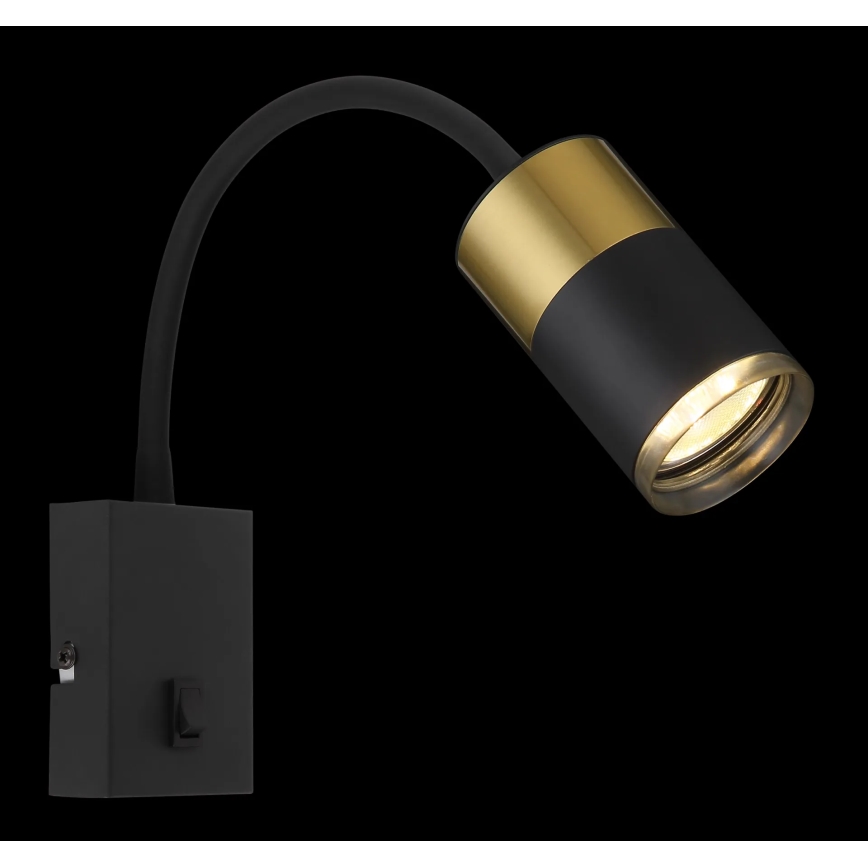 Globo - Foco de pared 1xGU10/25W/230V negro/dorado