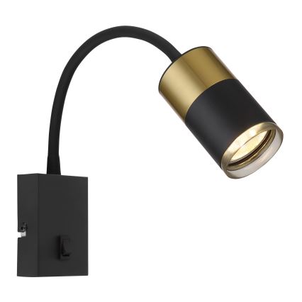Globo - Foco de pared 1xGU10/25W/230V negro/dorado