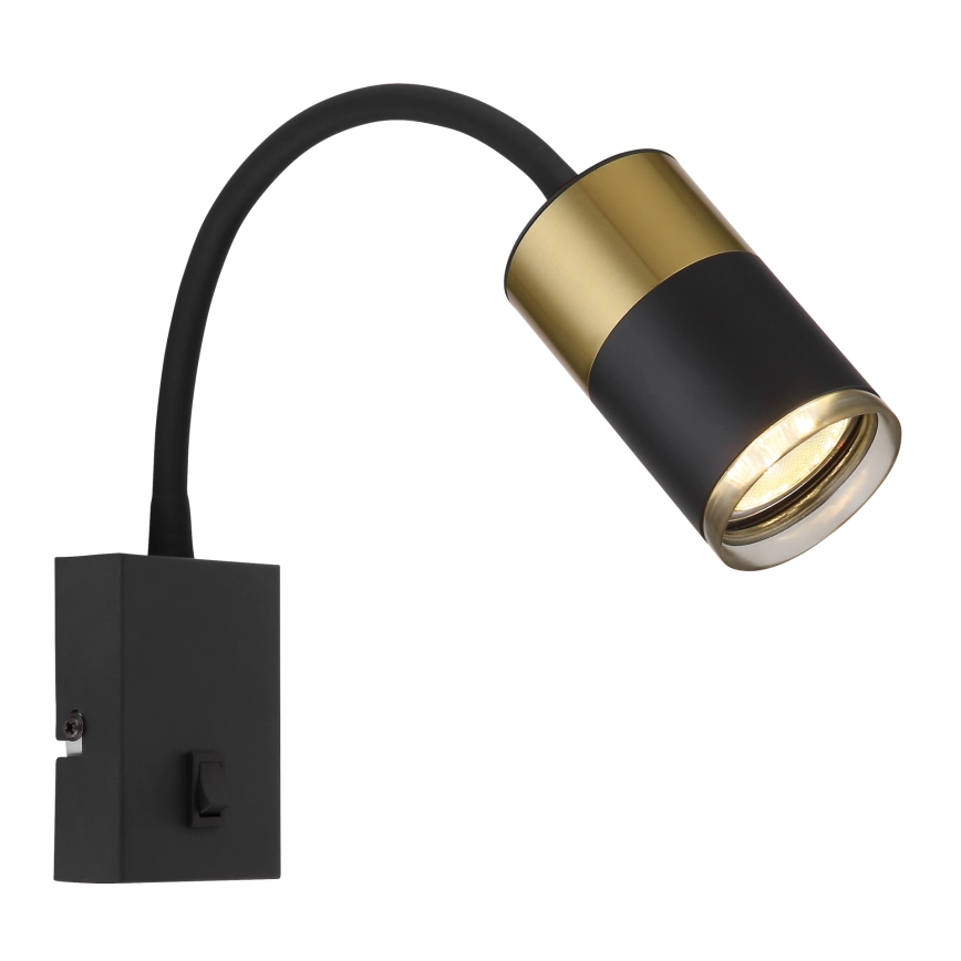 Globo - Foco de pared 1xGU10/25W/230V negro/dorado