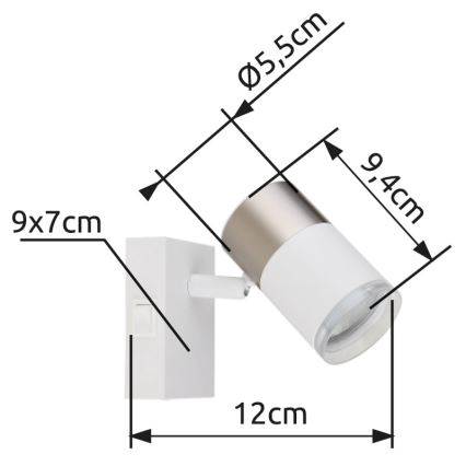 Globo - Foco de pared 1xGU10/25W/230V blanco/cromo mate
