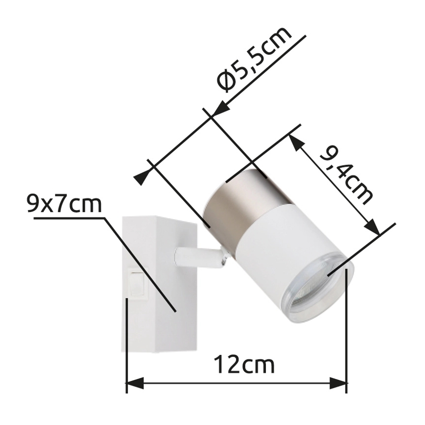 Globo - Foco de pared 1xGU10/25W/230V blanco/cromo mate