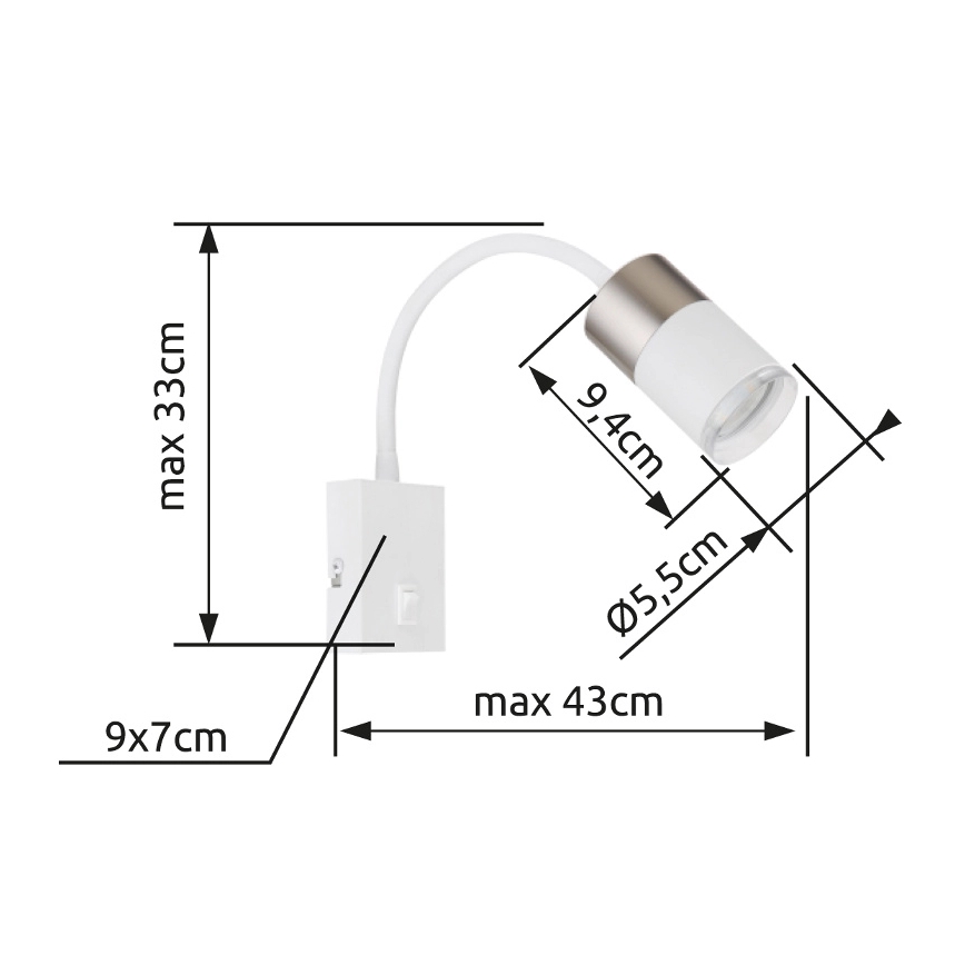 Globo - Foco de pared 1xGU10/25W/230V blanco/cromo mate
