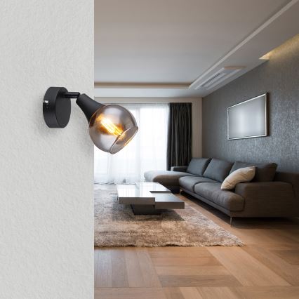 Globo - Foco de pared 1xE14/40W/230V negro