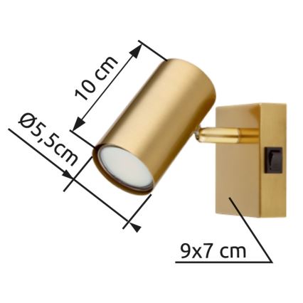 Globo - Foco de pared 1xGU10/25W/230V dorado