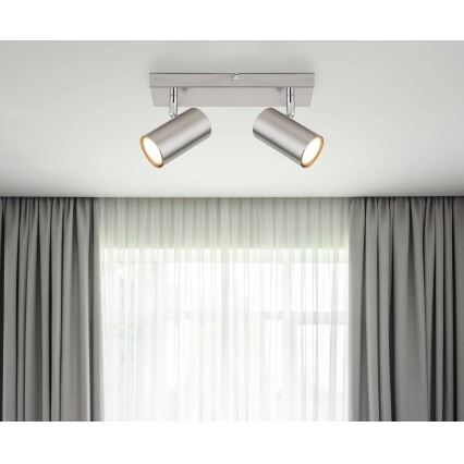 Globo - Foco 2xGU10/25W/230V cromo mate