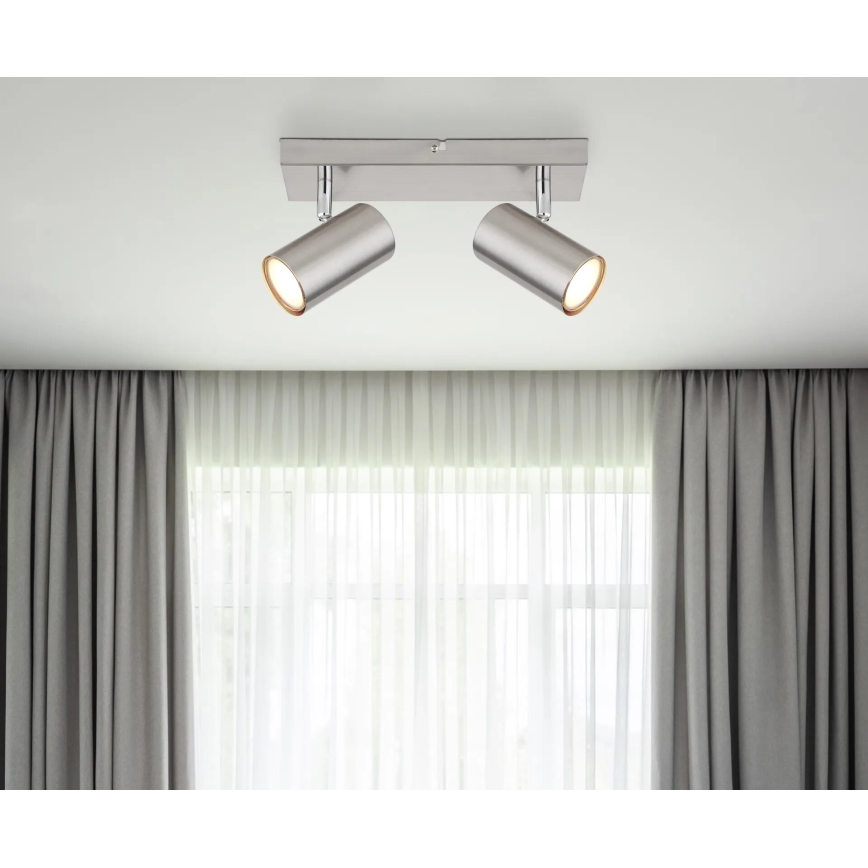Globo - Foco 2xGU10/25W/230V cromo mate