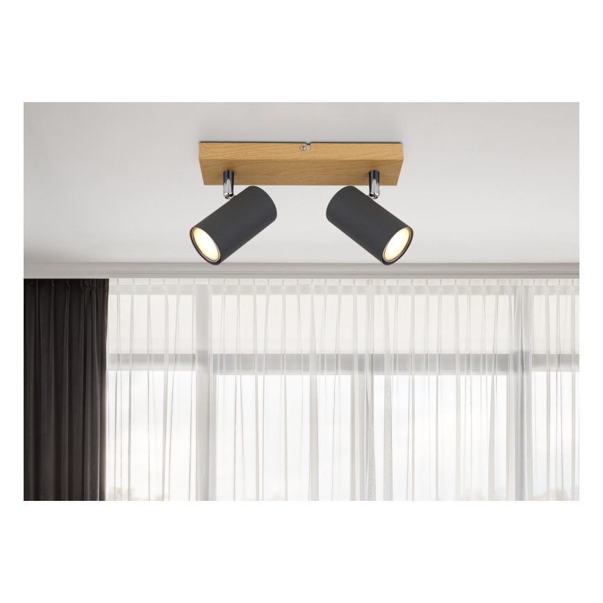 Globo - Foco 2xGU10/35W/230V gris/marrón