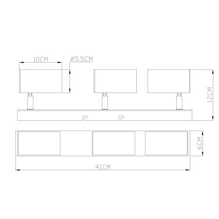 Globo - Foco 3xGU10/25W/230V naranja