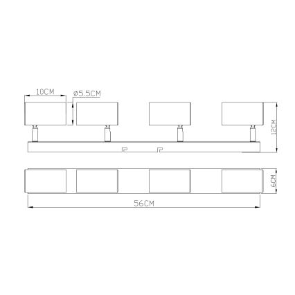 Globo - Foco 4xGU10/35W/230V gris/marrón