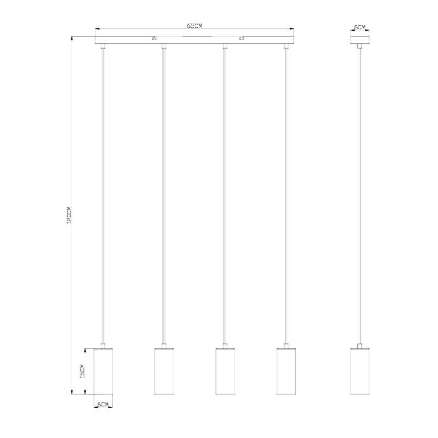 Globo - Lámpara de araña con cable 4xGU10/35W/230V blanco