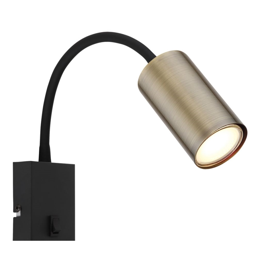 Globo - Aplique flexible 1xGU10/25W/230V negro/latón