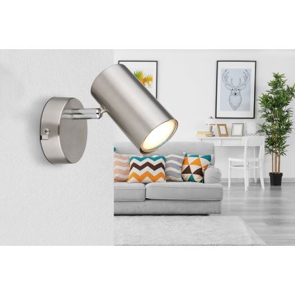 Globo - Foco de pared 1xGU10/25W/230V cromo mate