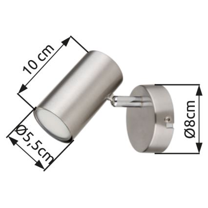 Globo - Foco de pared 1xGU10/25W/230V cromo mate