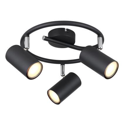 Globo - Foco 3xGU10/25W/230V negro
