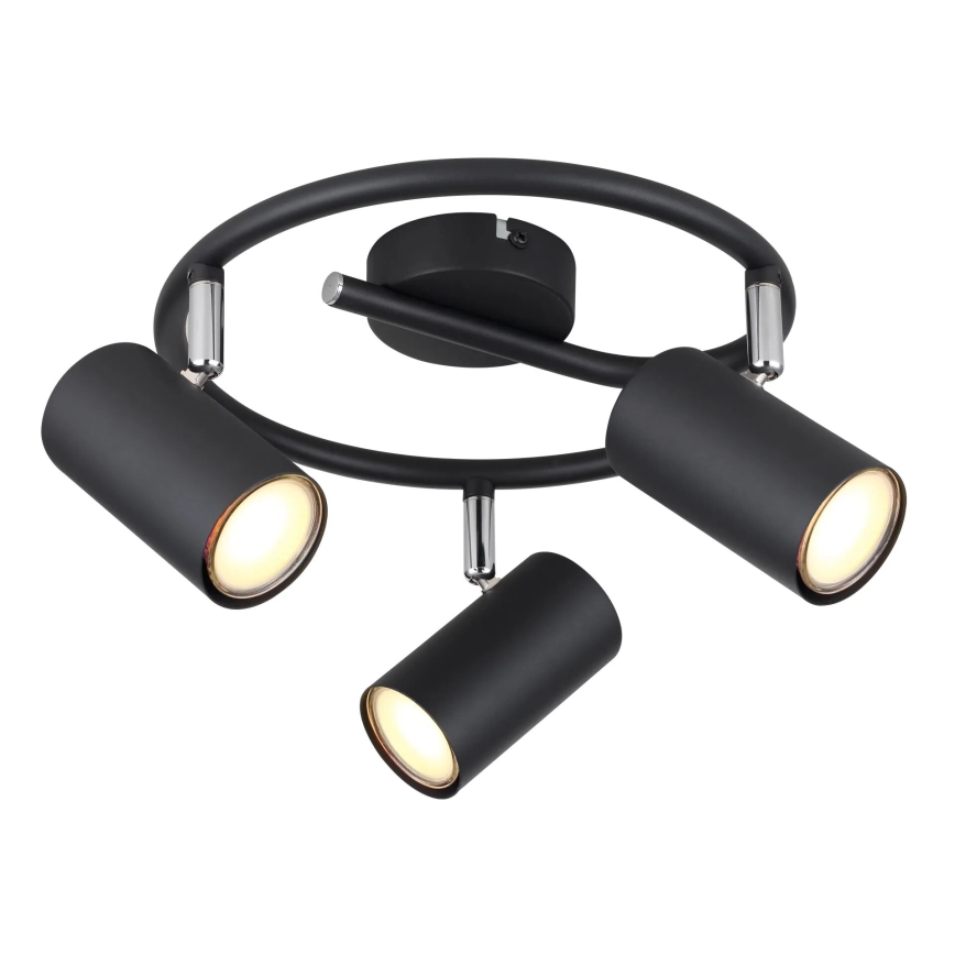 Globo - Foco 3xGU10/25W/230V negro