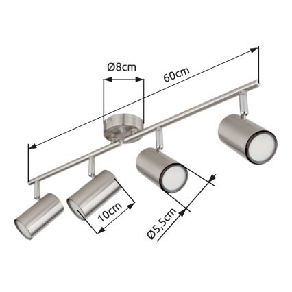 Globo - Foco 4xGU10/25W/230V cromo mate
