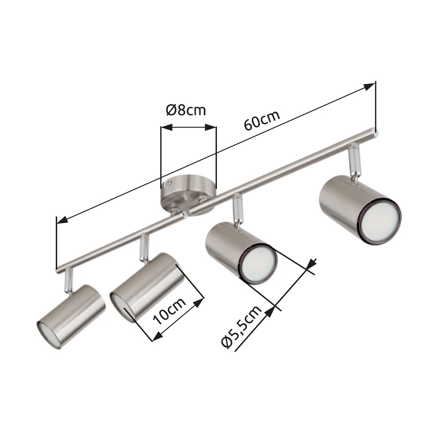 Globo - Foco 4xGU10/25W/230V cromo mate