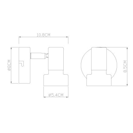 Globo - Foco de pared 1xGU10/25W/230V negro/plata