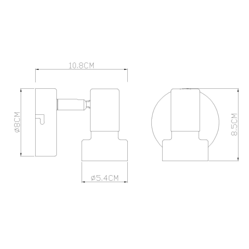 Globo - Foco de pared 1xGU10/25W/230V negro/plata