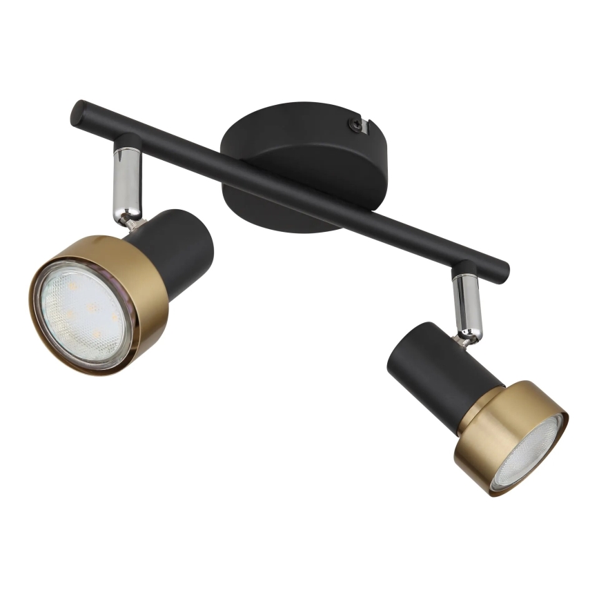Globo - Foco  2xGU10/25W/230V negro/dorado