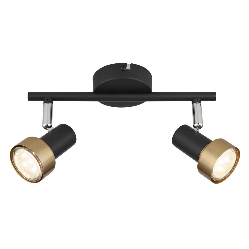 Globo - Foco  2xGU10/25W/230V negro/dorado