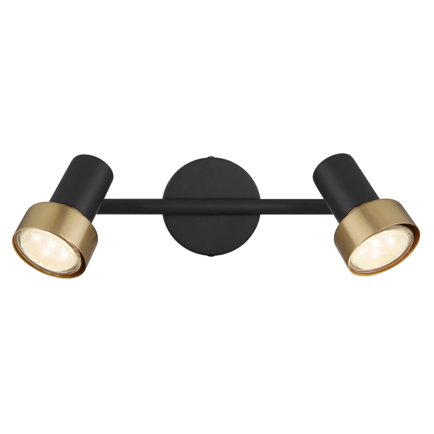 Globo - Foco  2xGU10/25W/230V negro/dorado