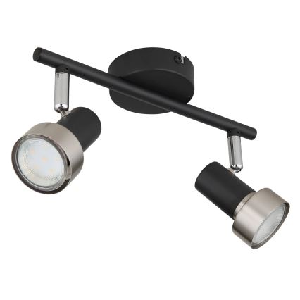 Globo - Foco  2xGU10/25W/230V negro/plata