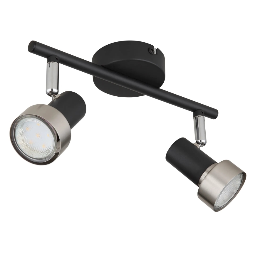 Globo - Foco  2xGU10/25W/230V negro/plata