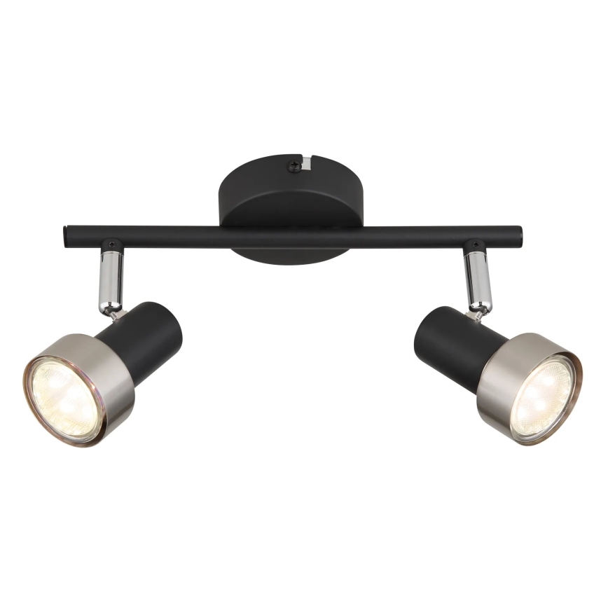 Globo - Foco  2xGU10/25W/230V negro/plata