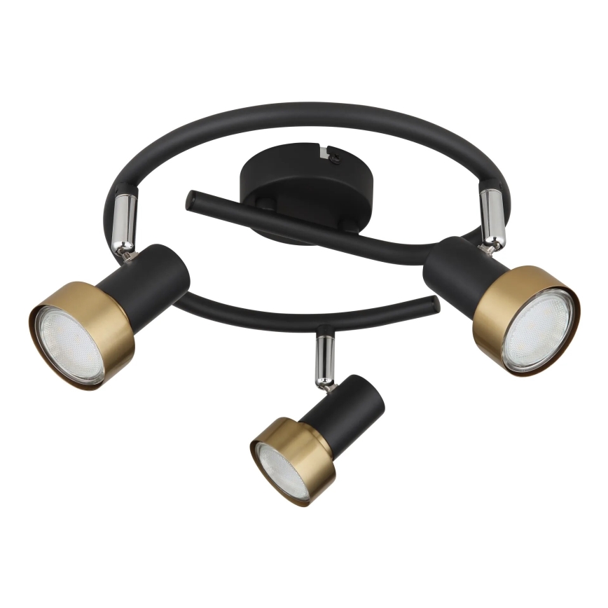 Globo - Foco  3xGU10/25W/230V negro/dorado