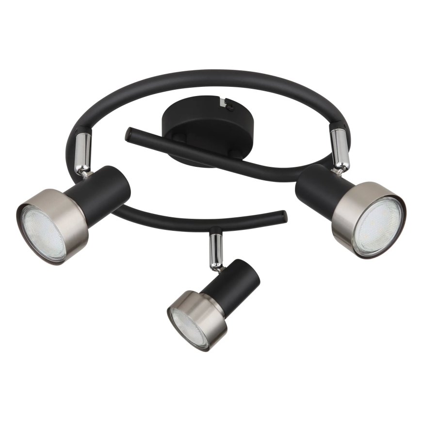 Globo - Foco  3xGU10/25W/230V negro/plata