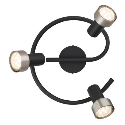 Globo - Foco  3xGU10/25W/230V negro/plata