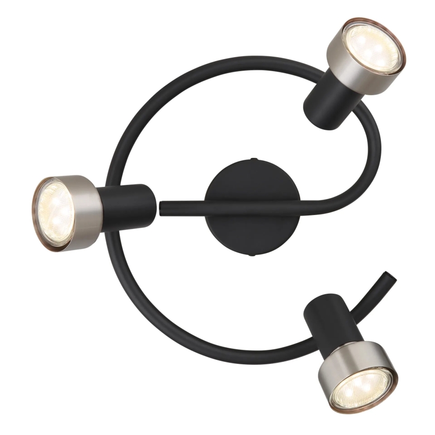Globo - Foco  3xGU10/25W/230V negro/plata