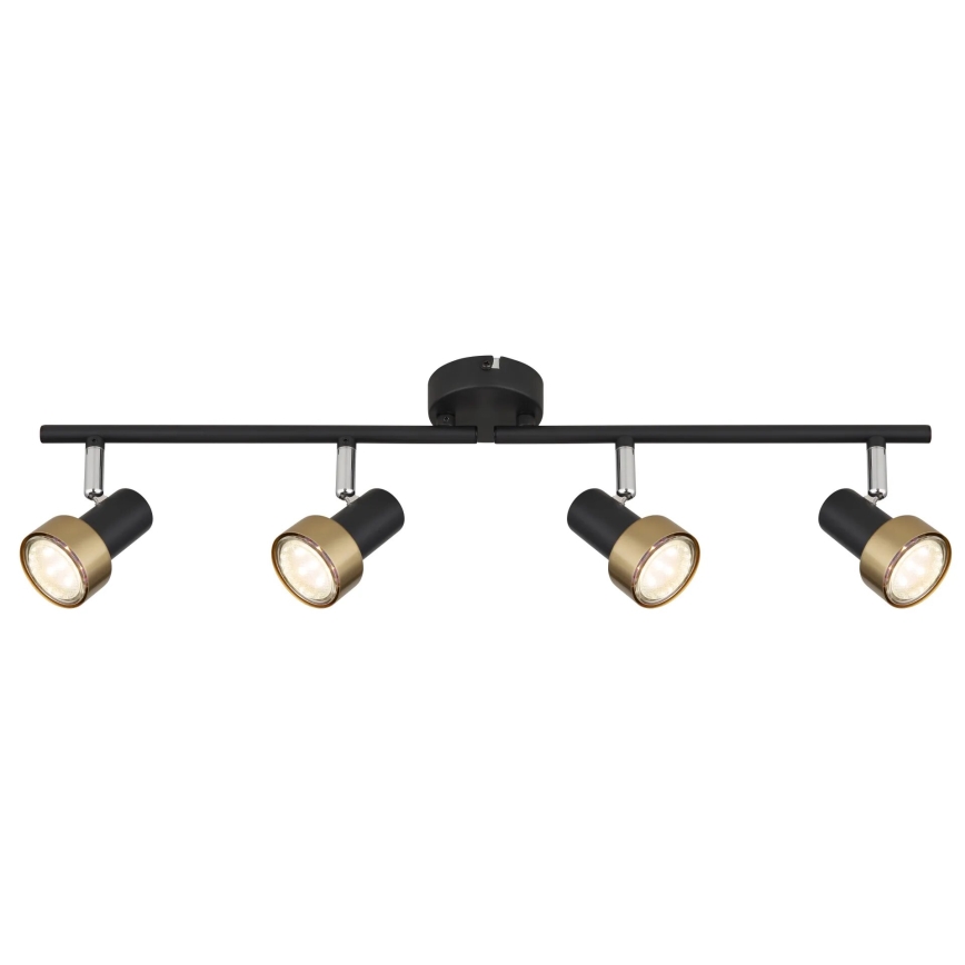 Globo - Foco  4xGU10/25W/230V negro/dorado