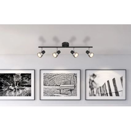 Globo - Foco  4xGU10/25W/230V negro/plata
