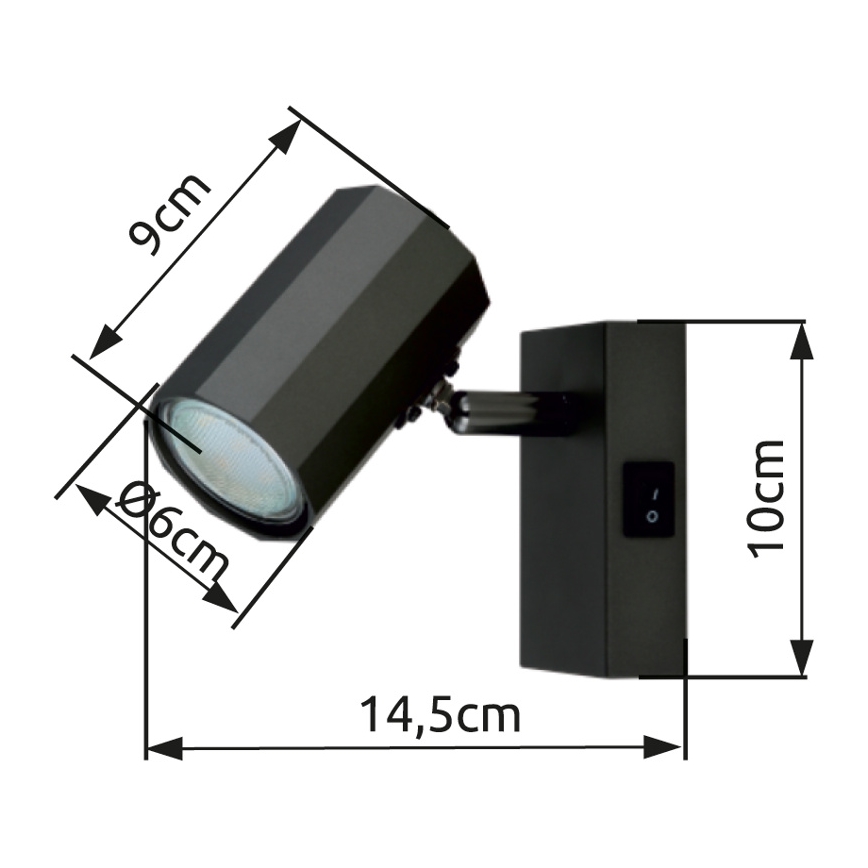 Globo - Foco de pared 1xGU10/25W/230V negro