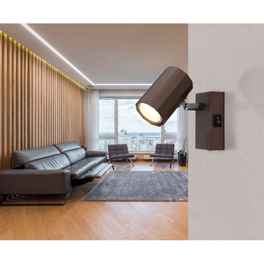 Globo - Foco de pared 1xGU10/25W/230V marrón