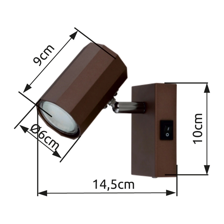 Globo - Foco de pared 1xGU10/25W/230V marrón