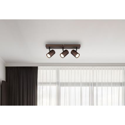 Globo - Foco 3xGU10/25W/230V marrón