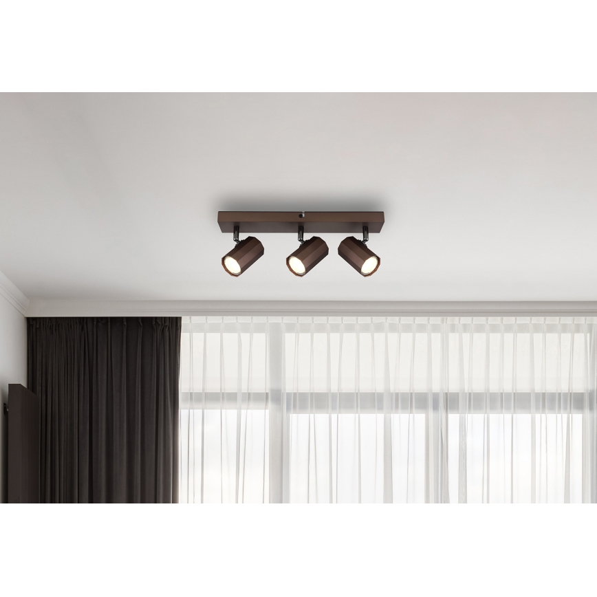 Globo - Foco 3xGU10/25W/230V marrón