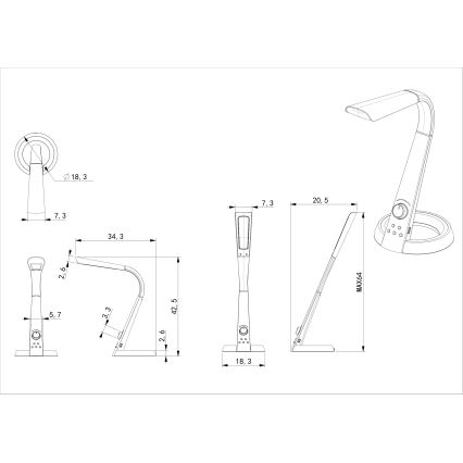 Globo - Lámpara de mesa LED RGB regulable LED/8W/230V + LED/2W