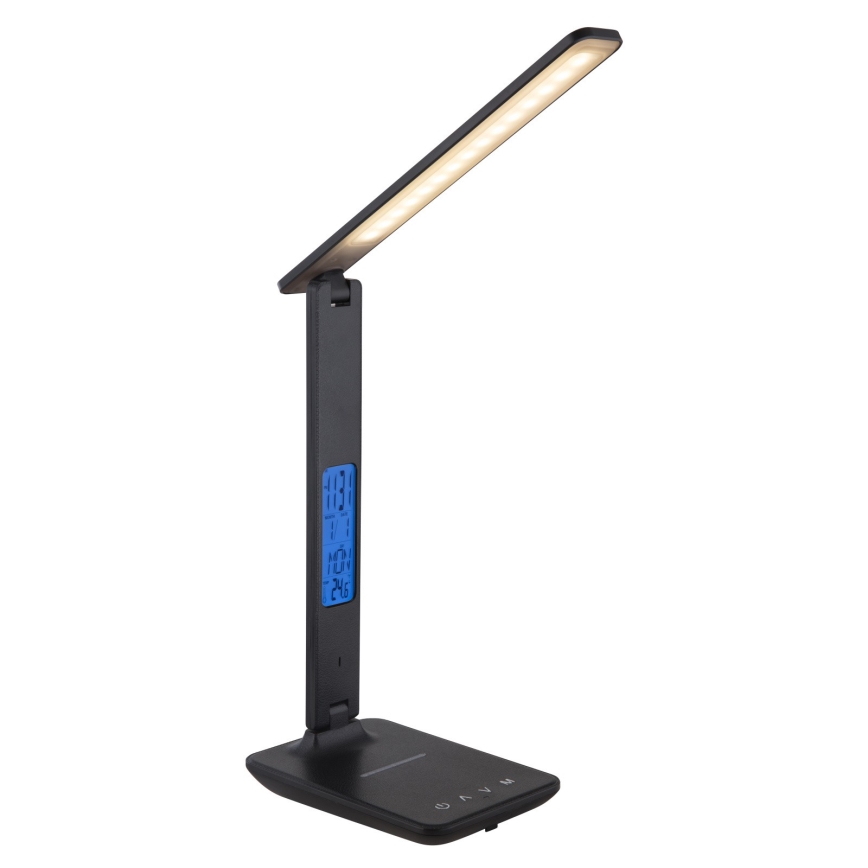 Globo - Lámpara de mesa regulable LED táctil con mostrar LED/5W/230V 3000/4500/6000K negro