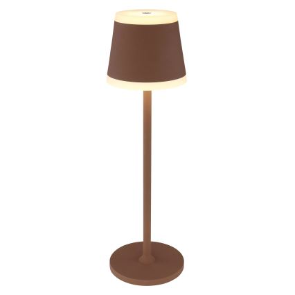 Globo - LED Lámpara de mesa táctil recargable y regulable LED/4,6W/3,7V 3000K 1800mAh marrón IP54